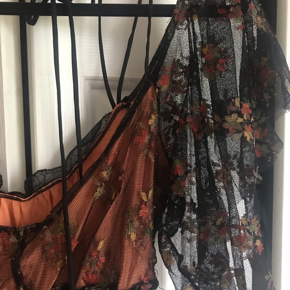 NWOT Free People Flowy Mesh Blouse - Picture 6 of 6